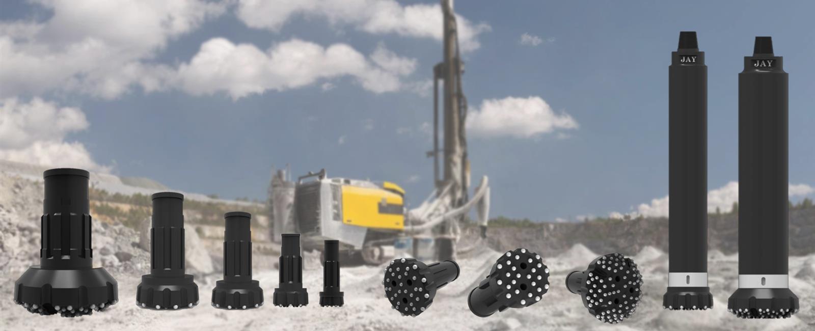 Jay Industries rock drilling hammer and bit banner